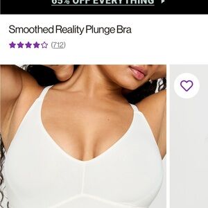 Medium Fabletics Smoothed Reality Plunge Bra - White
